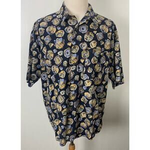 VTG 90s Bon Homme USA floral Hawaiian cotton button tropical shirt, XL